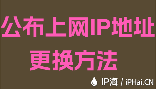 公布上网IP地址更换方法